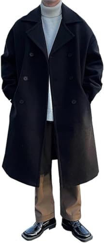 [odokay] チェスターコート メンズ 柔らかい お出かけ 大人 暖かい おしゃれ オーバーコート レジャー 紳士服 おおきいサイズ 保温性 切り替え スリムフィット 着心地良い 韓国風 ステンカラーコート 中長丈