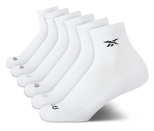 Reebok Womens Socks - 6 Pack Quarter Cut Moisture Wicking Stretch Performance Cushioned Socks for Women (Sizes: 4-10)