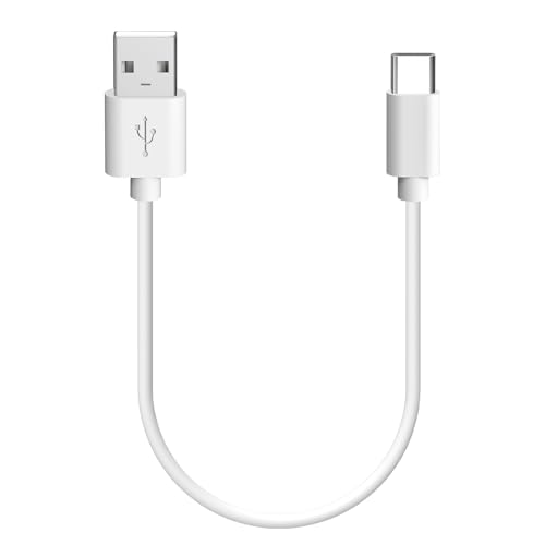 Geekria USB Earbuds Short Charger Cable Compatible with Skullcandy, Soundcore, Sennheiser, Samsung, Huawei, ATH, Shokz, USB-A to USB-C Replacement Power Charging Cord (1 ft / 30 cm)
