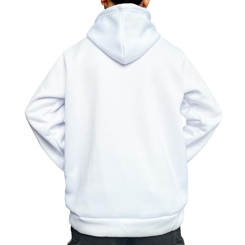sublimation mens hoodies Polyester pullover blank plain white hoodie sweatshirt for men2