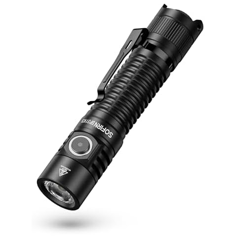 Sofirn SP31 V3.0 Tactical Flashlight Rechargeable, 2000 High Lumen Pocket Flashlight with Powerful LED, Dual Switches and Battery for EDC, Home, Emergency, Heavy Duty, IP68 Waterproof / Compact Built Cover