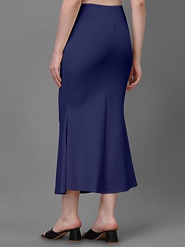Image of Women's Saree Shapewear Petticoat, Cotton Blend Stretchable Mermaid Skirt, High Waist Tummy Control, Smooth Curve Fit with Adjustable Drawstring