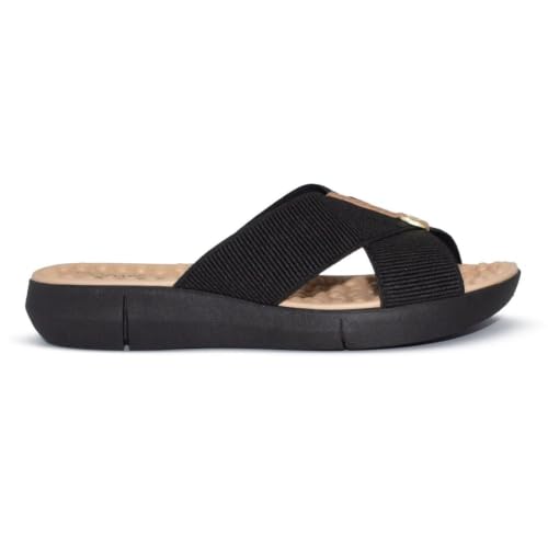 Tamanco Feminino Modare – Elástico em X, Reflex Sense, Palmilha Massageadora e Ultraconfortável (Preto, BR, Adulto, Numérico, 36)