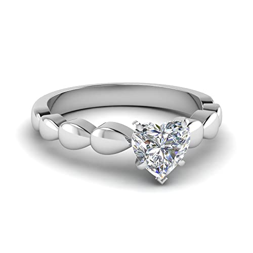 Bague de fiançailles solitaire cœur en argent pour célébrer votre amour