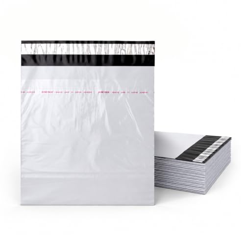 Image of BonKaso 10x14 Inch Poly Courier Bags with POD Sleeve | 55 Micron Tamper-Proof Self-Seal Packaging Envelopes for Secure Shipping & Delivery - E-Commerce Mailer (Pack of 50)