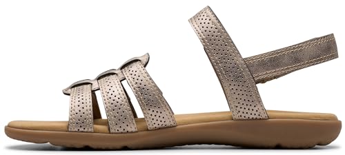 Clarks Women's Elizabelle Kay Flat Sandal, Taupe Metallic Synthetic, 5 UK Wide - Image 4