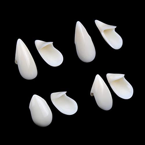 VEYLIN 4 Pair Vampire Teeth Fangs with Solid Adhesive for Halloween Costume Props Party Favors (13mm 15mm 17mm 19mm)