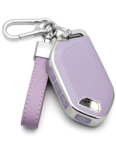 HAOYOUMEI Advanced soft TPU Key Cover is compatible with KIA 2023-2026 Telluride Carnival Sorento K4 K5 GT-Line and 2024-2026 EV9 Key (Purple Set)