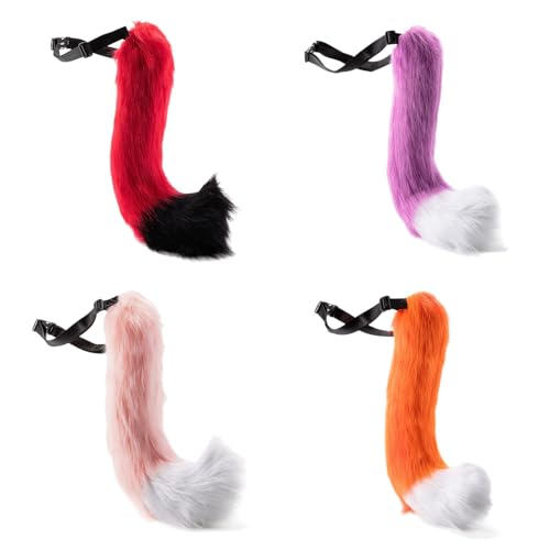 Cola de lobo desmontable con cinturón para disfraces de cosplay y anime 5