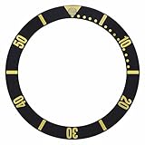 Ewatchparts Bezel Insert Compatible With Lady Tag Heuer 1500 980.018B Watch Black Gold Font Swiss