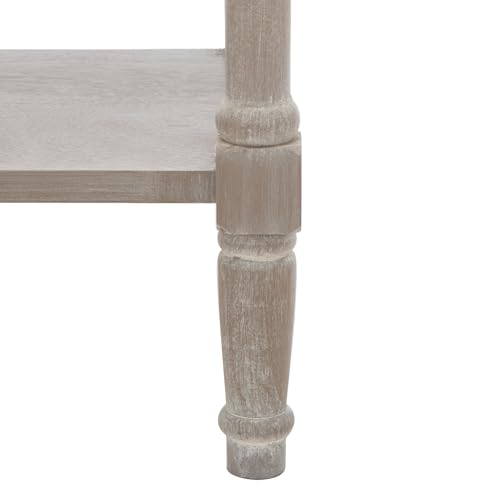 SAFAVIEH Home Collection &ndash; Christa White Wash Console Table with Rattan Drawers & Shelf, Coastal Cottage Storage Console, Vintage Design (AMH5737E)