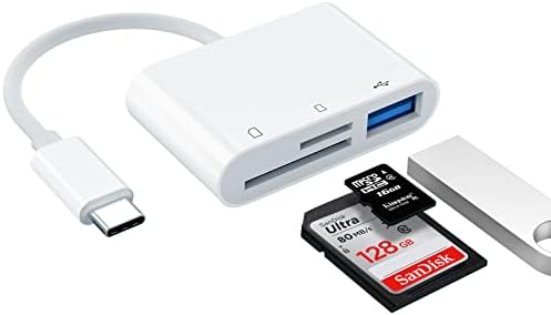 USB C SD Card Reader Adapter, iHoryson Type C Micro SD TF Card Reader Adapter, 3 in 1 USB C to USB Camera Memory Card Reader Adapter for New Pad Pro MacBook Pro and More UBC C Devices