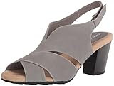 Picture of Easy Street Women's Annette Block Heel Heeled Sandal, Grey, 6.5 X-Wide