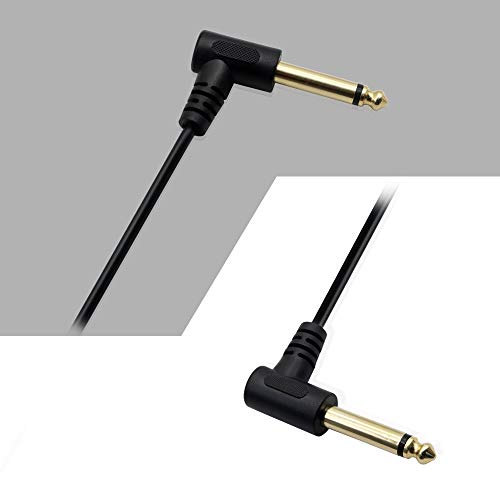 Gintooyun 1/4 Guitar Cable,6.35Mm Ts Male To 6.35Mm Ts Male 90 Degree Mono Audio Extension Cable Right Angle To Right Angle 5Ft,Suitable For Electric Instruments,Amplifiers, Mixers,Microphones,Etc. #TOP1