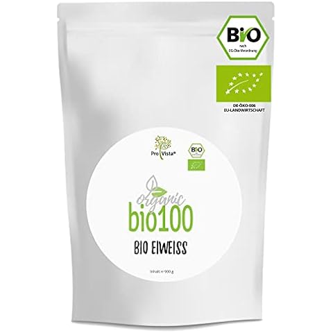 ProVista Bio100 - Bio Micellar Casein (80% Eiweiss) (Naturell) 900g, 100% Bio Protein mit nur 4,9% Kh Cover