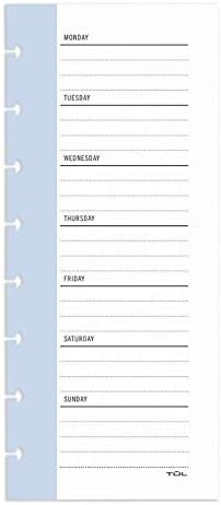 TUL Custom Note-Taking System Discbound Undated Weekly Schedule Pad, 8.5" x 3.5"