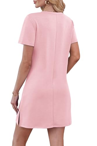 Image of RUMIA Summer Dresses for Women 2026 V-Neck Casual Sundresses T-Shirt Dress