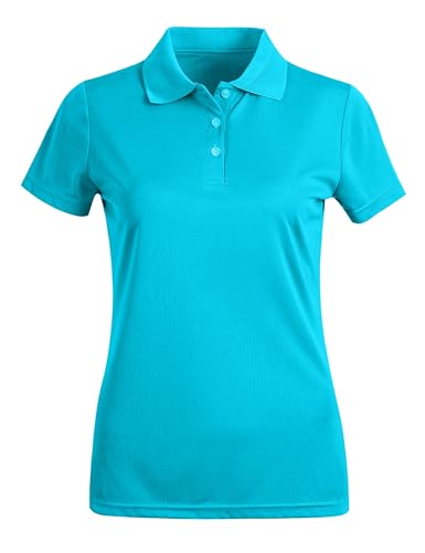 Polo de golf femme bleu MOHEEEN anti-transpiration manches courtes