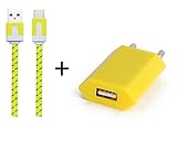 Color: Amarillo Shot Case Cargador Adaptador USB para Blackberry Priv Smartphone/Tablet, Color Blanco/Negro