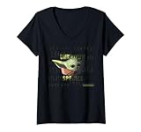  Womens Star Wars The Mandalorian The Child Unknown Species V-Neck T-Shirt
