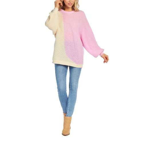 Image of Mud Pie Women's Maple Womens Colorblock Oversize Sweater