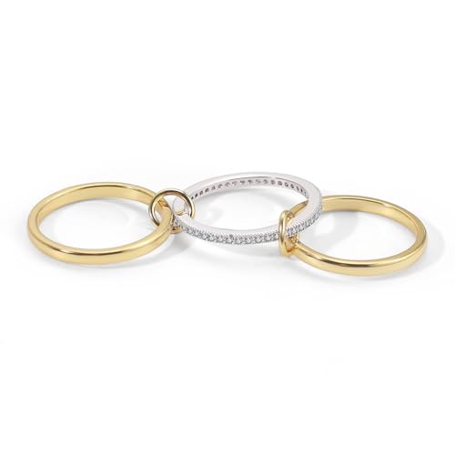 Raifin 18K Gold Plated Stackable Rings For Women thumb #1
