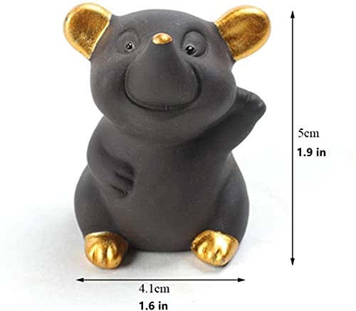 Statue de souris en sable violet RLKHXBS tea pet pour table basse - 4