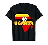 Uganda Ugandan Pride Flag Map Africa Print T-Shirt