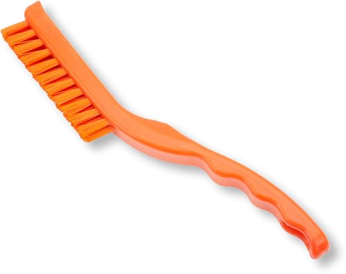 Image of SPARTA Detail Brush Set - Grout & Crevice Brushes with Hanging Hole for Bathroom, Kitchens & Countertop, Plastic, 9 Inches, Orange