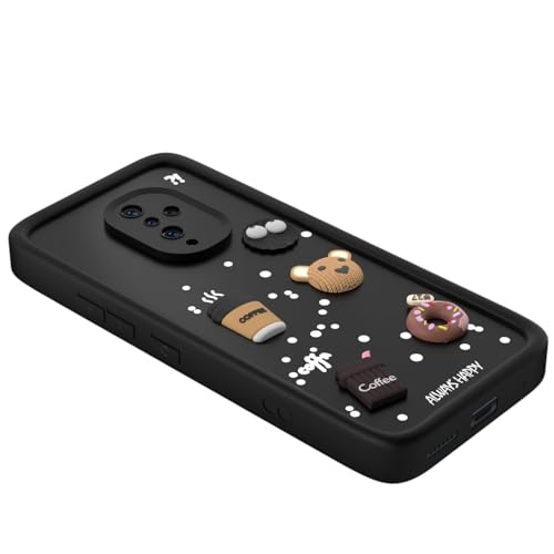 Image of Bintage Cute Fun Taddy| 3D Ball Bear| Donut| Coffee Rubber Case Camera Protection Back Cover Compatible for Vivo S1 Pro - Black