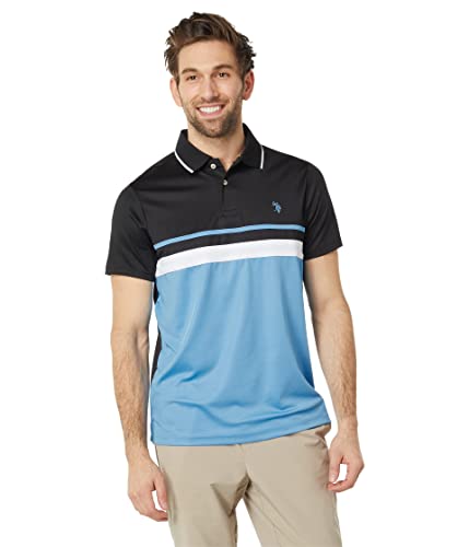 Polo performance U.S. Polo Assn. color-block noir taille M pour homme
