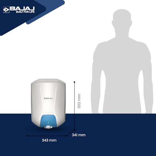 Image of Bajaj Endure Series Gracio 15 L Storage Water Heater For Home | 5 Star Rated Geyser | 20% More Hot Water* | Thermostat Knob | Shock Resistant & Rust Proof | Child Safety Mode | 4-Yr Warranty 【White】