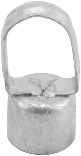 Chain Link Fence Loop Caps - Heavy Duty - Galvanized Steel - Chain Link Fence Parts Eye Top Loop Cap (Galvanized Steel Fence, 1-7/8" x 1-5/8" - 6 Pack)
