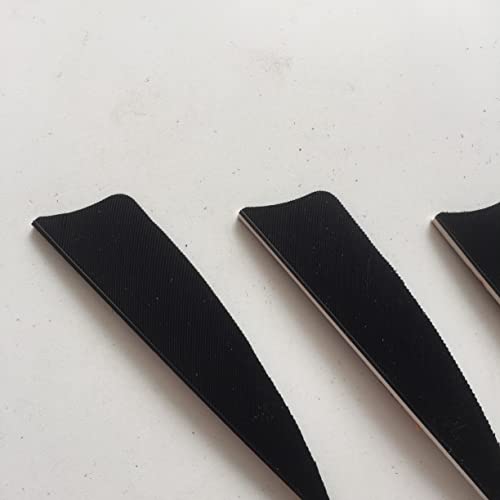 Ontfihs 50Pcs 3Inch Shield Archery Fletches Fletching Arrow Feathers Rw Lw Right Wing Left Wing (Right Wing, Black) #TOP2