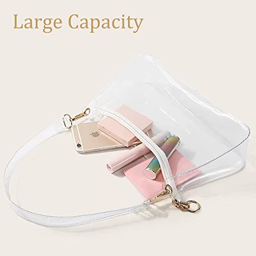Sintra Clear Purse For Women, Clear Cute Hobo Tote Handbag Mini Clutch Bag With Pearl Chain Stadium Approved For Concerts, See Through Transparent Bag, Gift For Women #TOP1