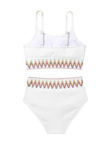 Image of Lilosy High Waisted Tummy Control Ribbed Bikini Crop Top Brazilian Swimsuit Set 2 Piece