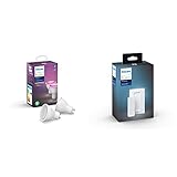 Philips Hue White & Color Ambiance GU10 LED Lampe Doppelpack, steuerbar via App, kompatibel mit Amazon Alexa (Echo, Echo Dot) + Wireless Dimming Schalter, komfortabel dimmen ohne Installation