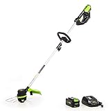 Greenworks ST-140 14-Inch 40V Brushless String Trimmer, 3AH Battery and Charger Included