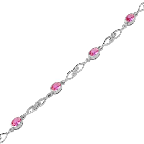 Image of Silvershake Birthstone Gemstones White Gold Plated or Yellow Gold Plated 925 Sterling Silver Scroll /Filigree Celtic Knot Weave 7.25 to 8.75 Inch with Adjustable Extension Bracelet Jewelry for Women
