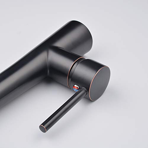 Kitchen Faucet Commercial Style Sturdy Pre Rinse Spring Pull Down Kitchen Sink Faucet with Sprayer,Oil Rubbed Bronze, Beelee BL7092B - Thumbnail 5