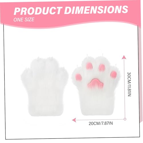 Halloween Therian Paws Soft Breathable Furry Paws Gloves Cute Cat Fox Wolf Paw Gloves Therian for Halloween Cosplay Costume Accessories, Style 1 Cat Paw4