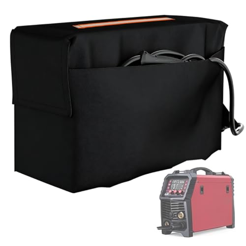 600D Welding Machine Cover, Waterproof Welder Cover, Reusable & Foldable Dust Cover with Handle, Fits MIG TIG Welders, 20" L x 8.27" W x 14.25" H (Black)