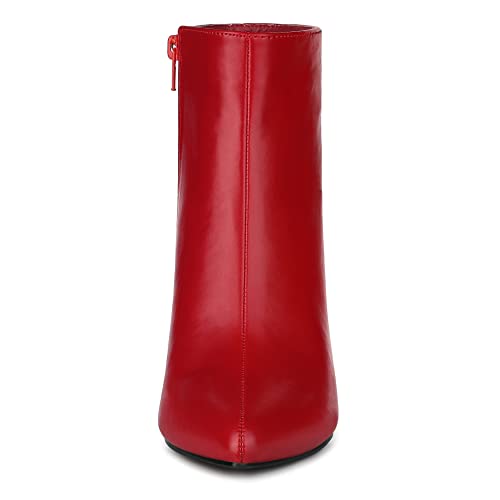 Allegra K Women's Pointed Toe Zipper Chunky High Heels Ankle Boots3