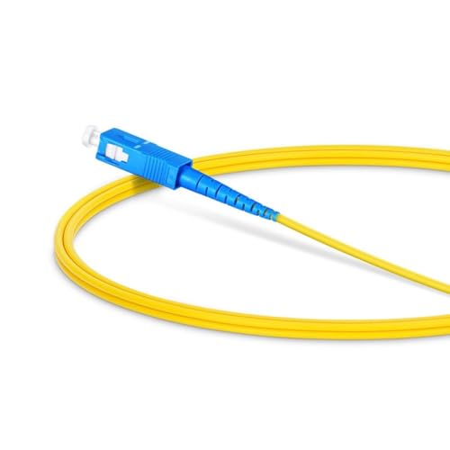Image of BigPlayer Simplex Single Mode SC to SC Optical Fiber Patch Cord 3 Meter - 9 /125 Jumper Cable, FSMS SC /UPC to SC /UPC - Yellow