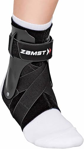 Zamst A2-DX Black Ankle Brace for Sports - Breathable Sports Ankle Support for Men and Women with Guard Stabilizers for High-Grade Ankle Sprain - Right, XLarge