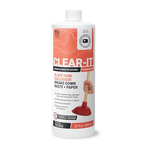 Unique Clear-It RV Black Tank Unclogger Liquid – Breaks Thro...