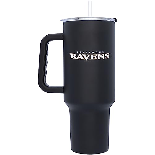 Image of Logo Brands Baltimore Ravens 40oz. Travel Tumbler with Handle