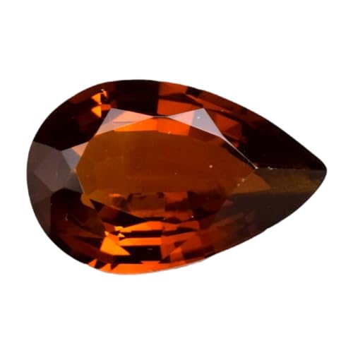 Grenat hessonite précieux en poire taillée de 14,88 mm pour joaillerie artisanale d'art