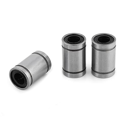 Hyuduo Rodamientos de Movimiento Lineal LM8UU, 10 Unidades de Casquillos de Rodamiento de Bolas de 8 Mm para Piezas CNC de Impresora 3D con Diseño de Doble Sellado para bajo Nivel de