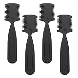 PLAFOPE 4 Teiliges Set Mit Zwei Funktionen Rasierkamm Trimmerkamm Texturierkamm Haarausdünnungskamm Haarschneiderkamm Splisskamm Stylingkamm Übergangskamm Schwarz